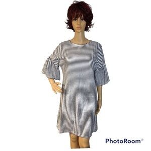 BEACHLUNCHLOUNGE STRIPED COTTON KNIT DRESS